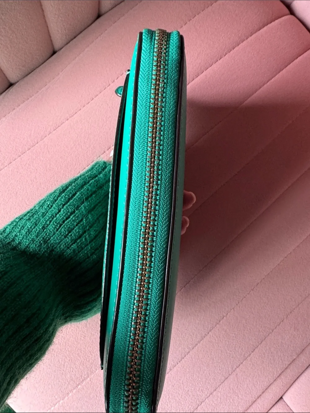 Coach Teal Zip Wallet with Front Pocket